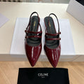 CELINE  Slingback Red Patent Leather 285947