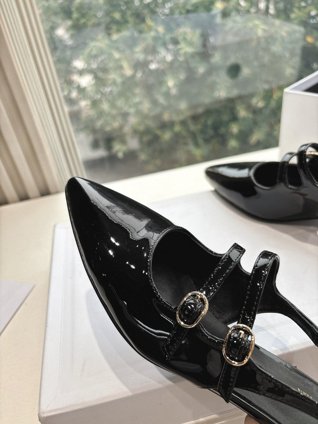 CELINE  Slingback Black Patent Leather 285949