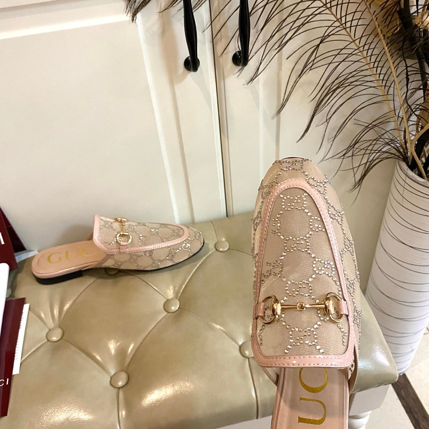 GG PrinceTown Mule Pink Mesh With Crystal