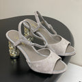 CC 25p Slingback Heel 8cm Grey Suede