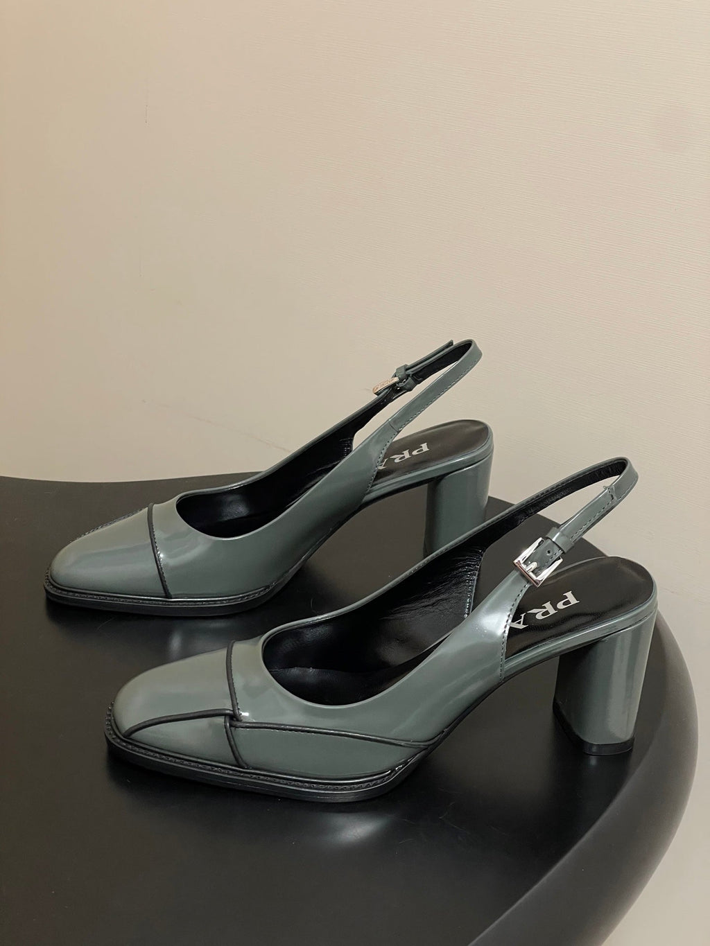 PRA 26SS Slingback 70 Dark Olive Green Cowhide 593844