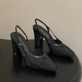 CC 26s Slingback  95 Black Mesh Fabric Sheepskin 649442