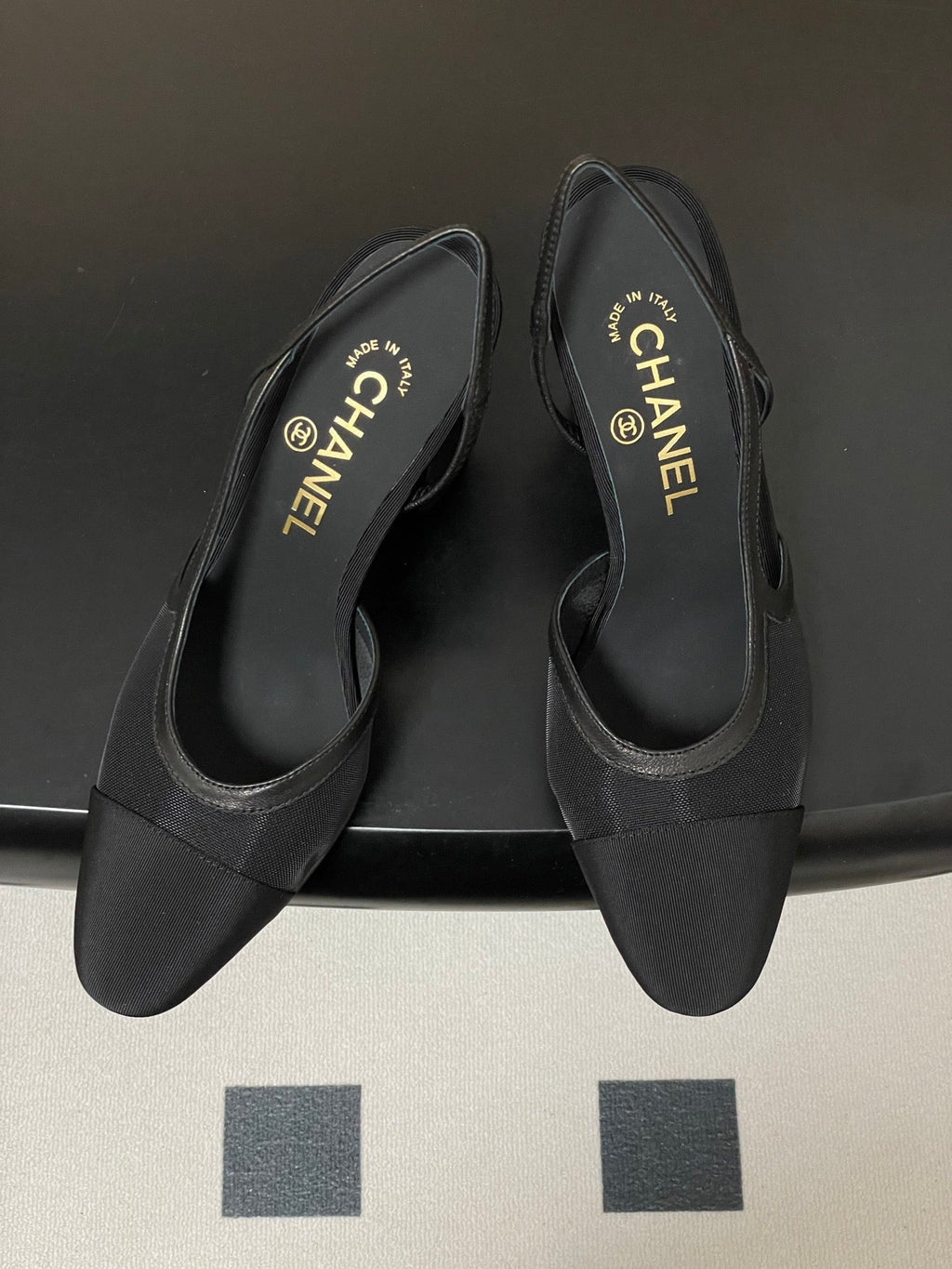 CC 26s Slingback  95 Black Mesh Fabric Sheepskin 649442