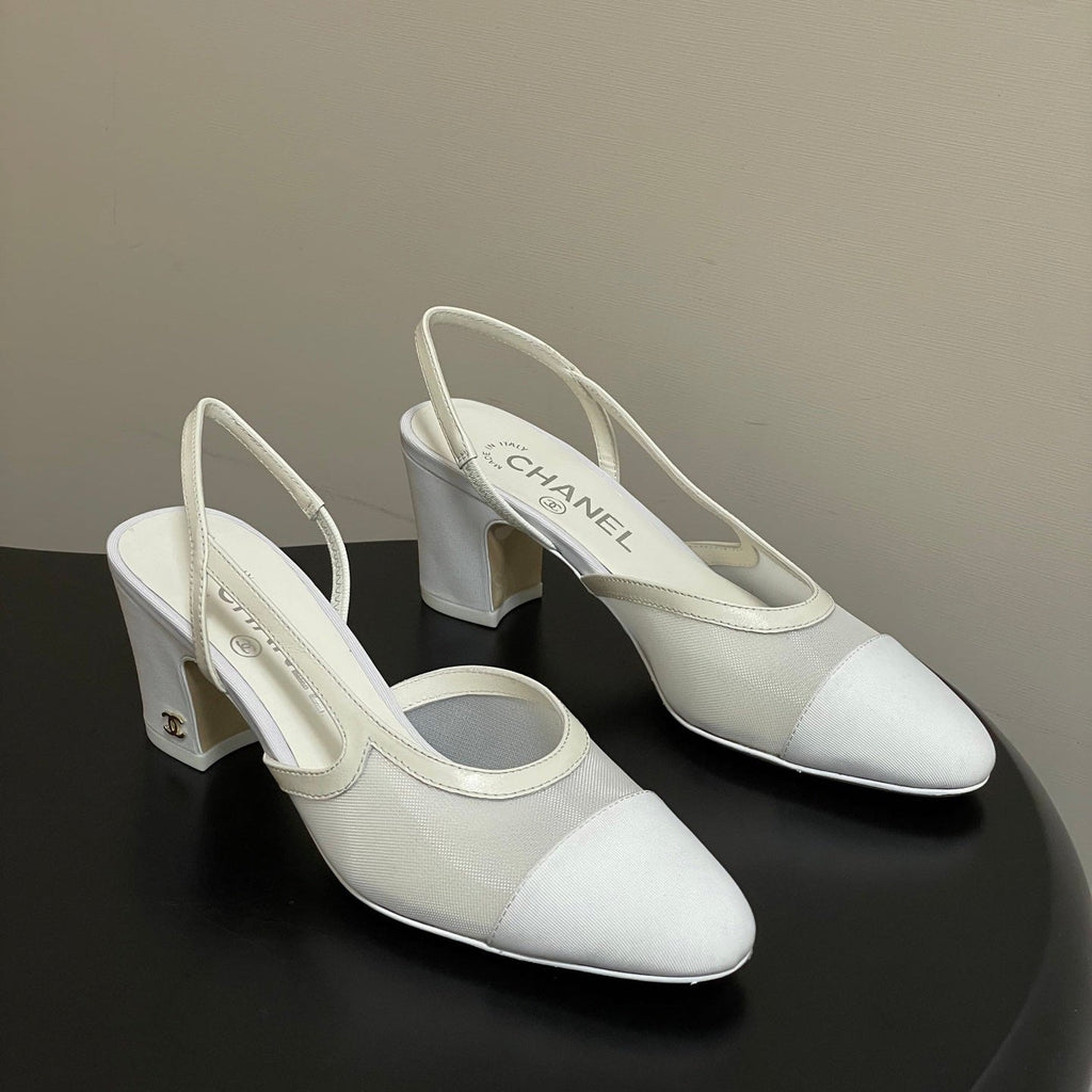 CC 26s Slingback  65 White Mesh Fabric Sheepskin 649445