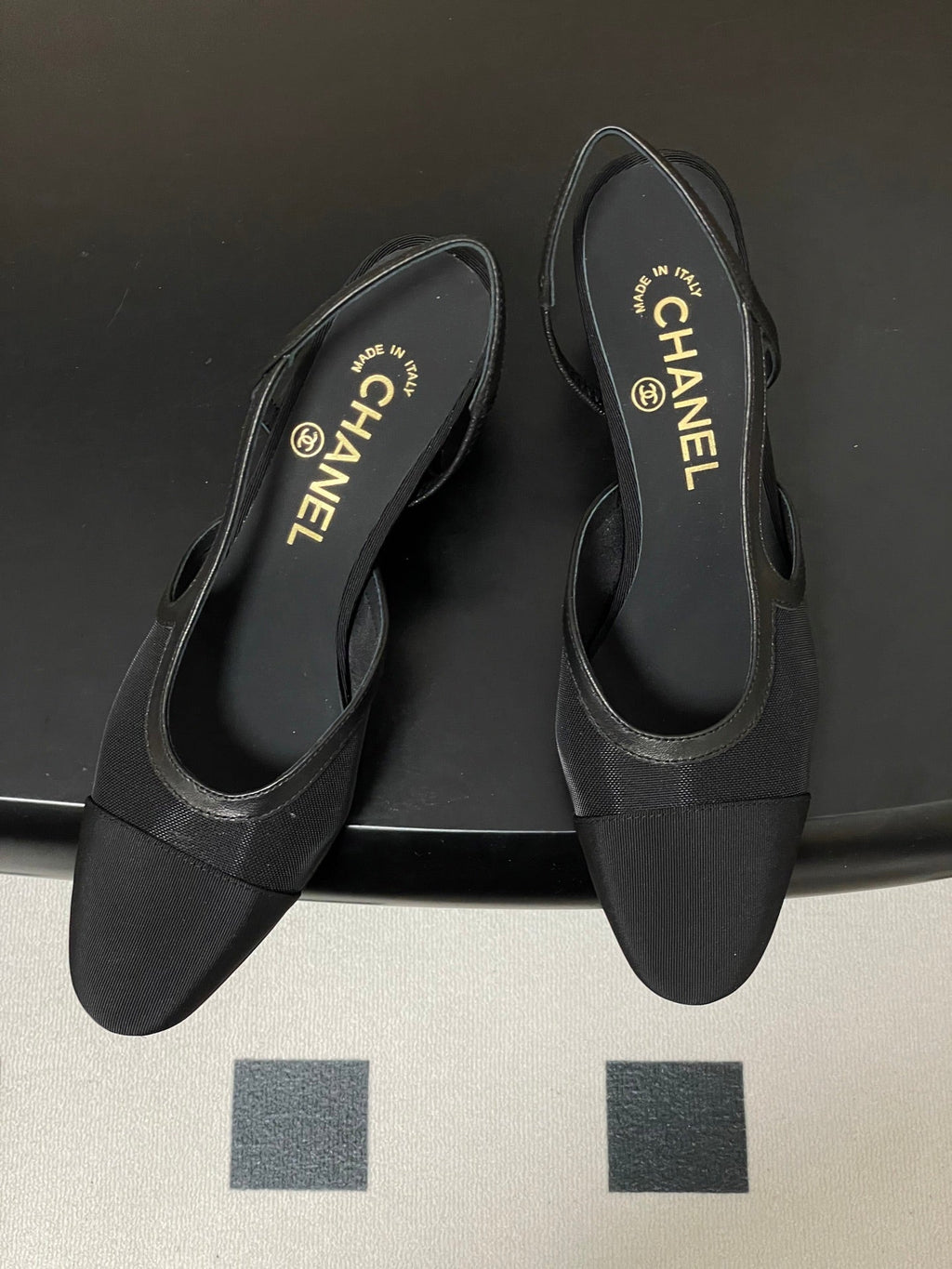 CC 26s Slingback  65 Black Mesh Fabric Sheepskin 649446