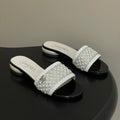 CC 26s Pearl Flat Sandals White Patent Leather 649542