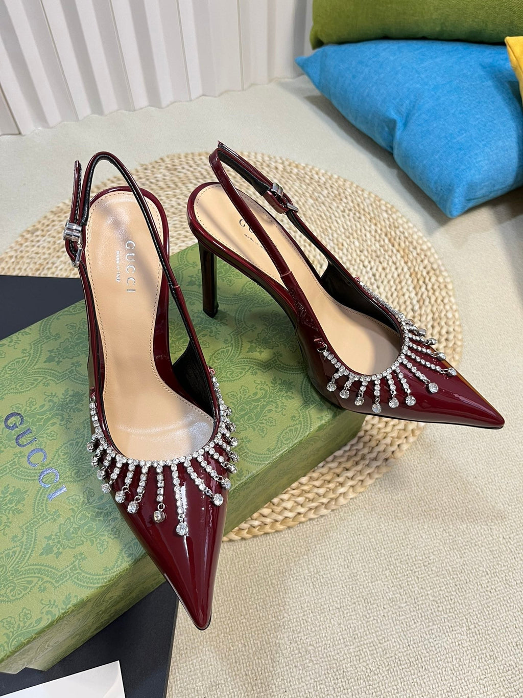 GC Embellished Slingback Red Patent Leather 294624