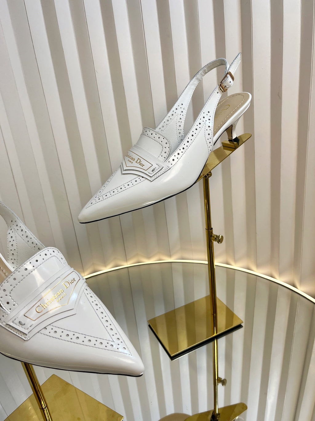 BOY SLINGBACK PUMP 35MM 25S IN WHITE CALFSKIN
