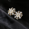 CC Mini Stud Sliver Gold Black Diamond Earring
