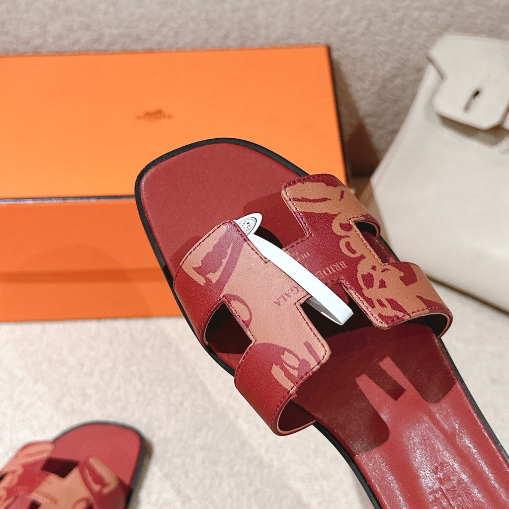 HM 3D Oran Sandals Red Calfskin 243966
