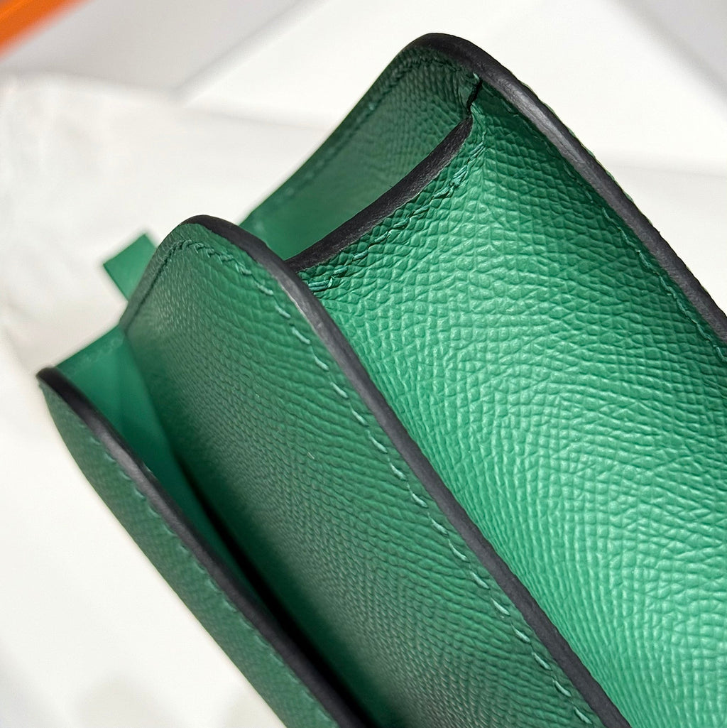 HM Constance Elan 24 Green Epsom Silver Hardware 237333