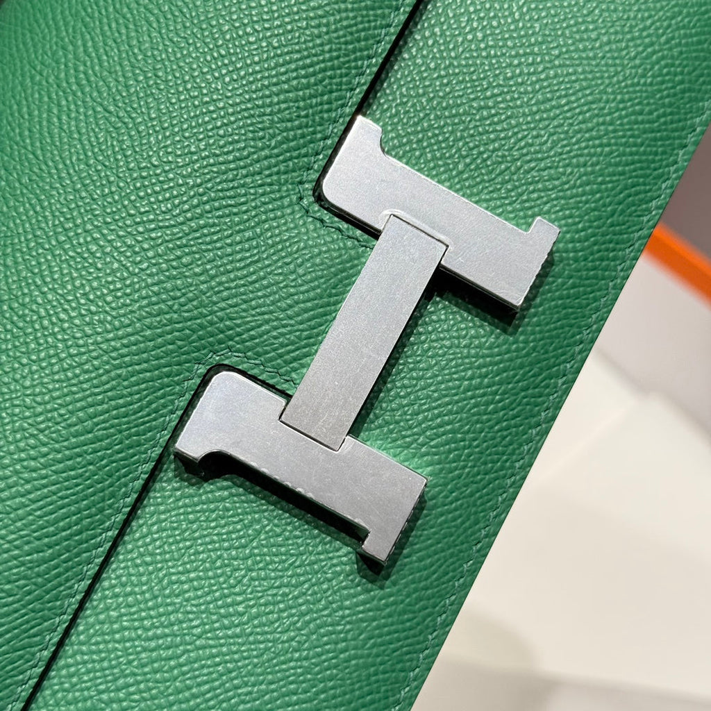 HM Constance Elan 24 Green Epsom Silver Hardware 237333