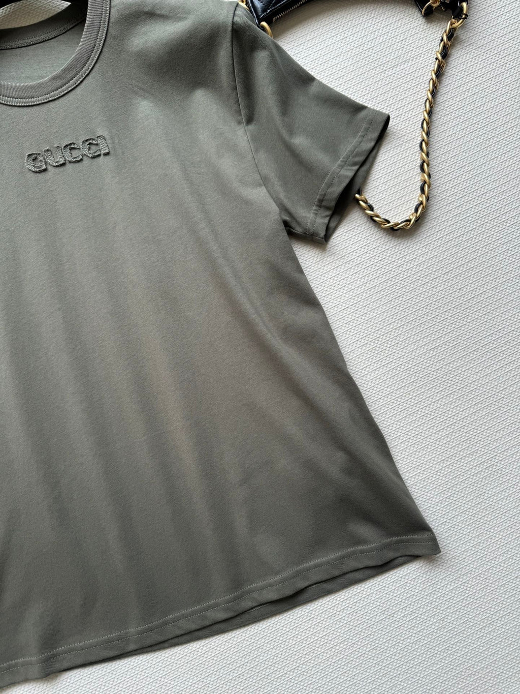 Gucci 2025 Embroidered Jersey T-shirt Dark Green Cotton