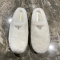 PRADA 26S SLIPPERS IN WHITE WOOL