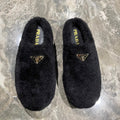 PRADA 26S SLIPPERS IN BLACK WOOL