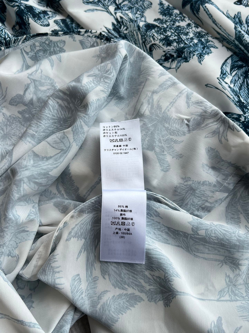 CD 25 Pattern Printed Suspender Dress White Blue Cotton Polyester