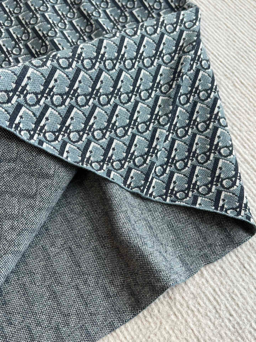 CD 25 Monogram Blue Gray Cotton