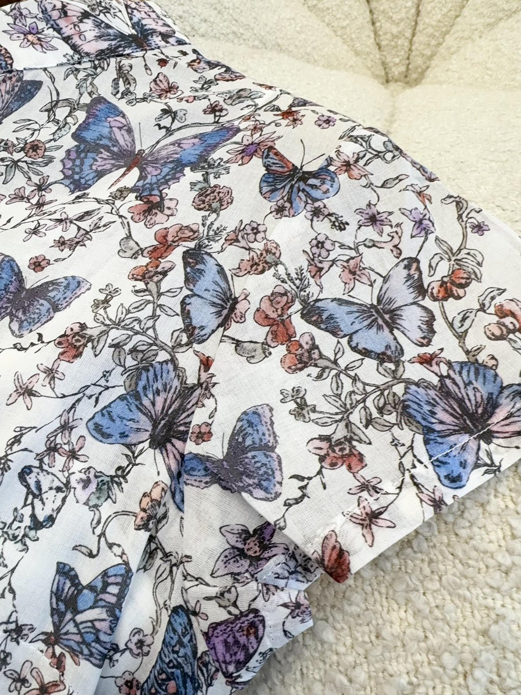 CD 2025 Butterfly Floral Print Dress Multicolor Cotton