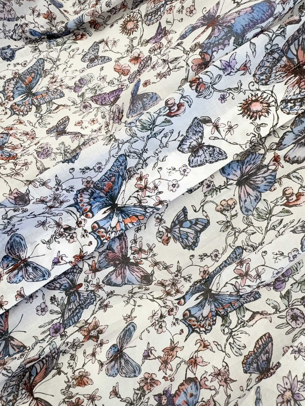 CD 2025 Butterfly Floral Print Dress Multicolor Cotton