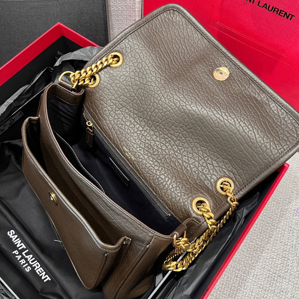 YSL Handbag 28 Brown Pattern Lambskin