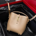 YSL Mini Bucket Bag 15 Taupe Calfskin Leather