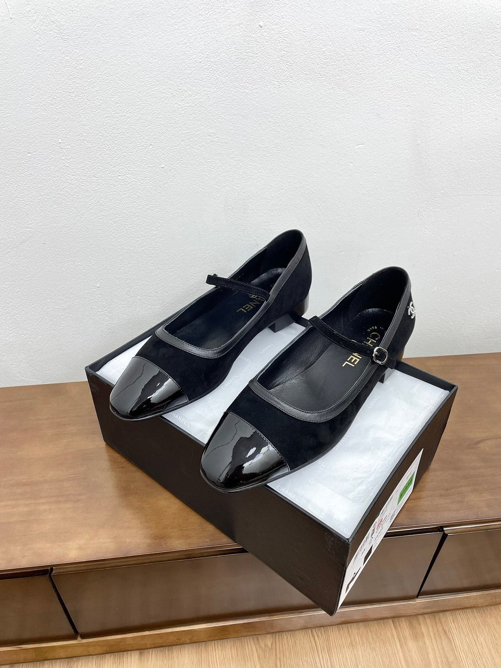 CC Mary Jane Black Suede And Calfskin