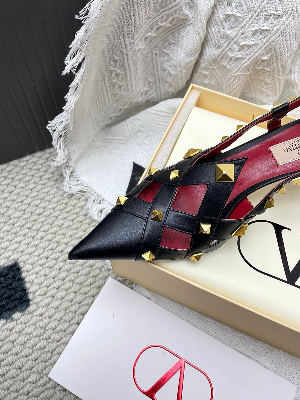 VT 26s Slingback 60 Black Burgundy Lambskin 611371