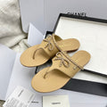 CC 26s Thong Sandals Beige Sheepskin 645321