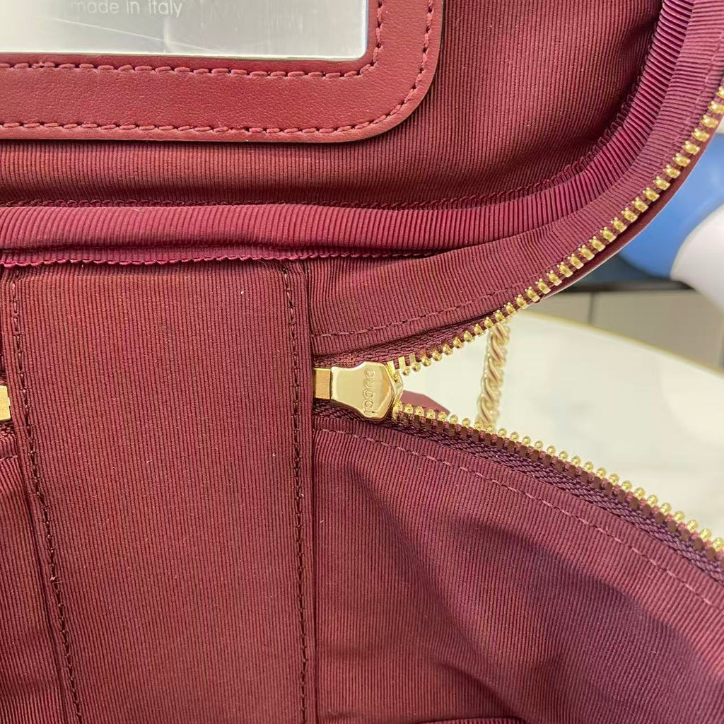 Gucci 25 Marmont Vanity Bag Rosso Ancora Red Cowhide 294900