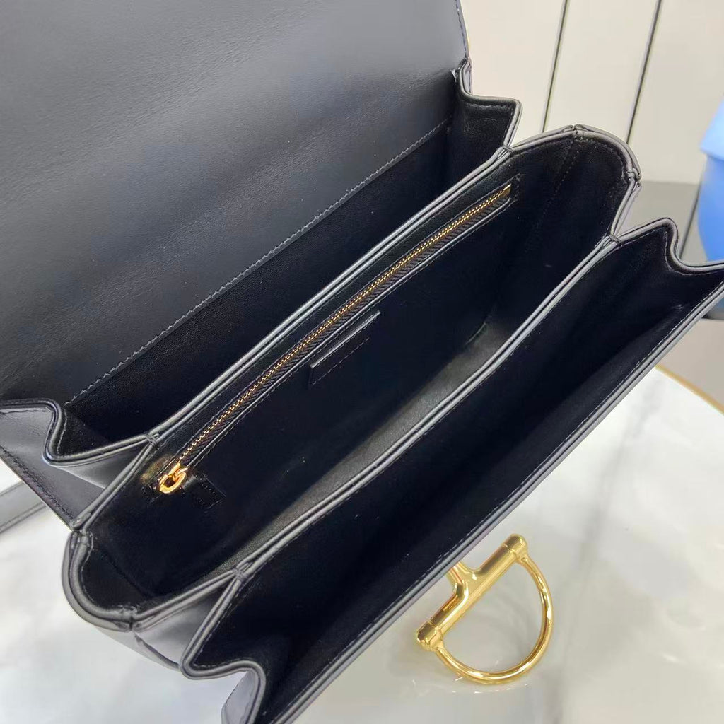 Gucci 25 Siena Bag Black Gold Leather 292363