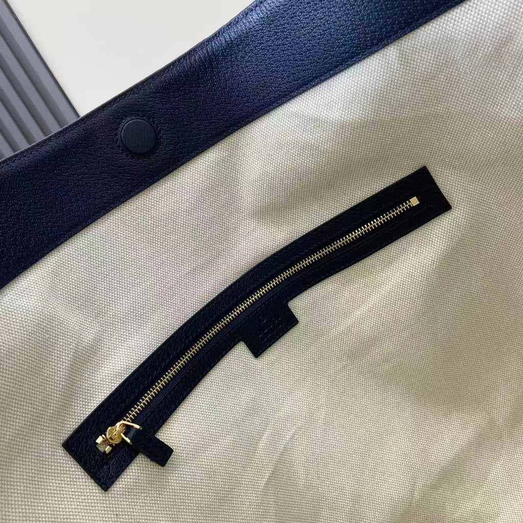 Gucci 25 Beatrix 40cm Handbag Navy Blue Denim Leather 292318