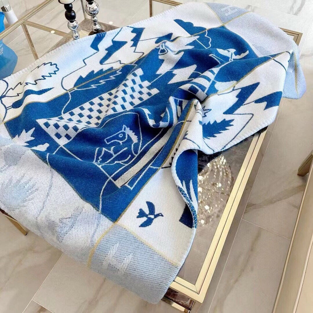 HM Avalon Epopee Blanket Marine Wool Cashmere