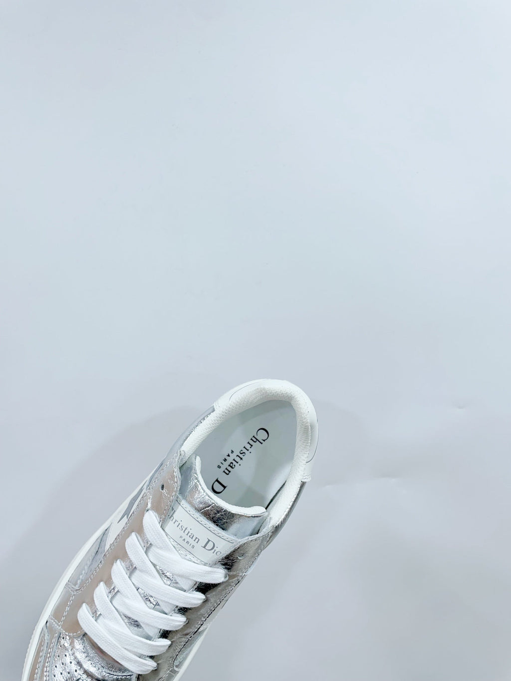 CD Star Platform Sneaker In Silver Glossy Calfskin 999868