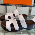 HM 25 Kos Clog Sandals White Cowhide 292049