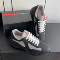 PRADA 26S AMERICA CUP SNEAKERS IN BLACK SOFT RUBBER AND BIKE FABRIC