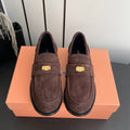 MIU 26 Casual Loafers Dark Brown Suede 631624