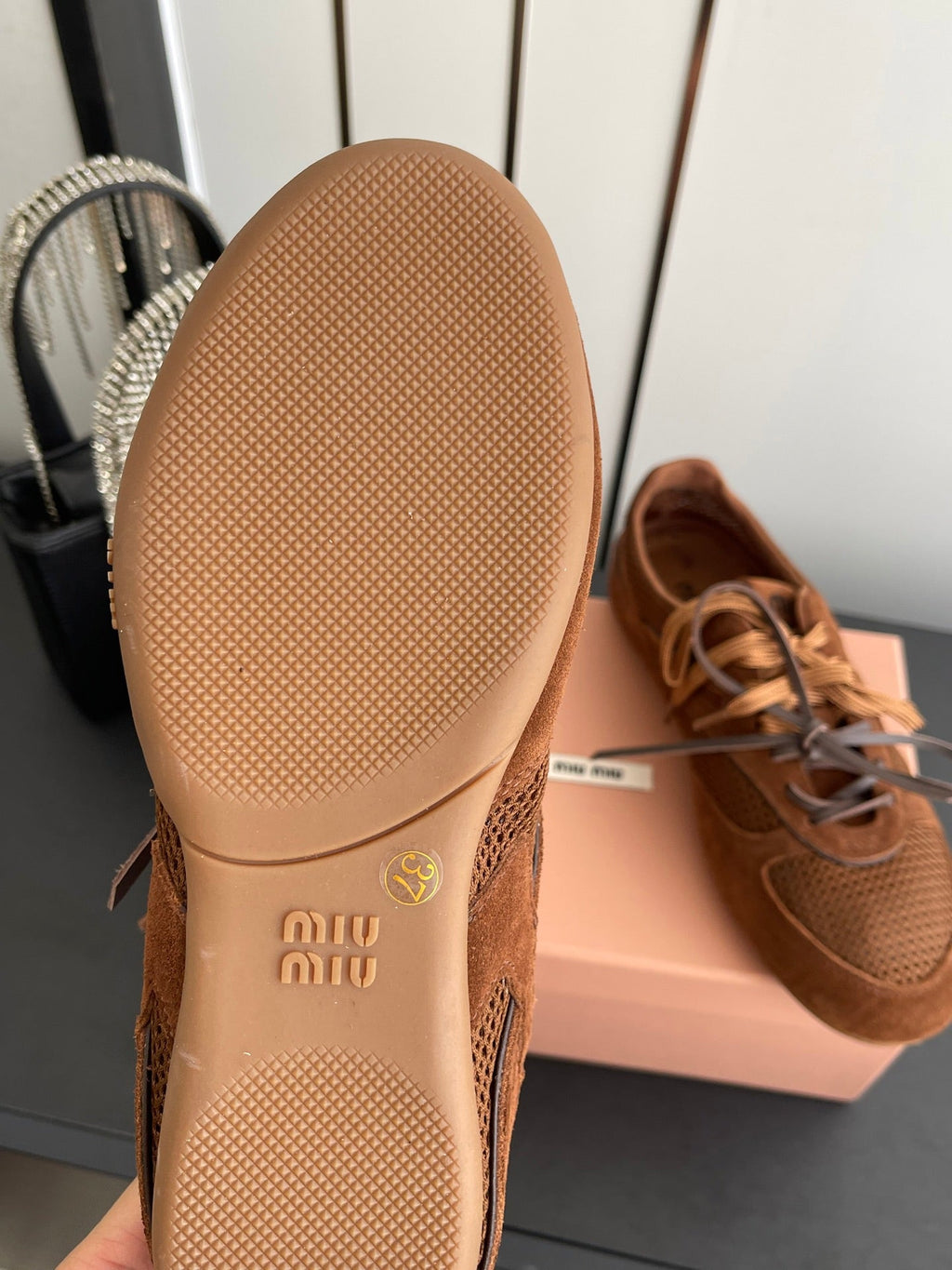 MIU 26 Casual Sneaker Brown Fabric Suede 631629
