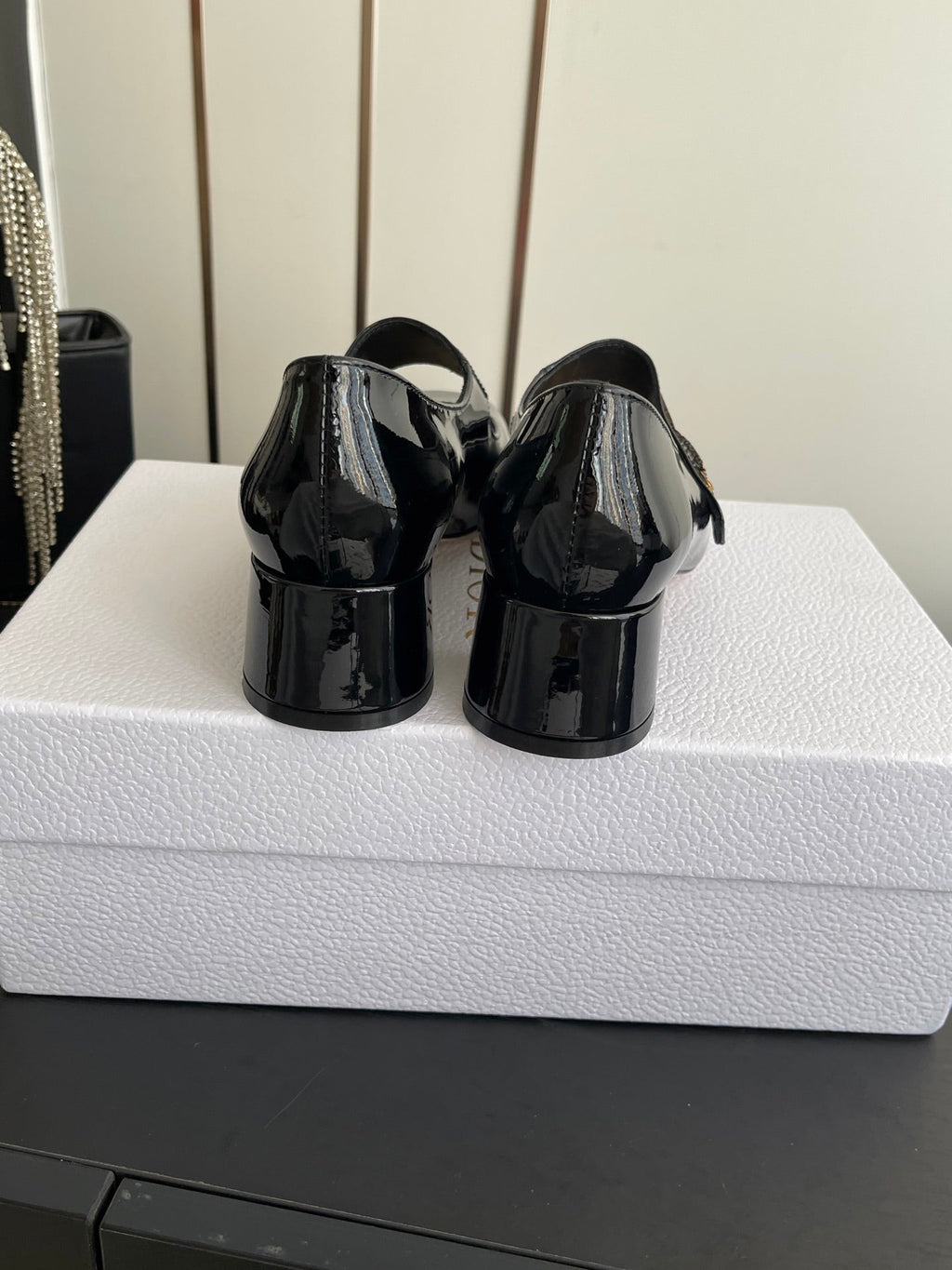 DIOR 26S MARY JANE 45 MM IN BLACK GLOSSY CALFSKIN