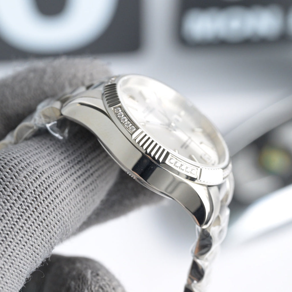 Rolex 25 Oyster 34mm Silver Stainless Steel