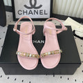 CC 26s Sandals 35 Light Pink Sheepskin Pearls 650101