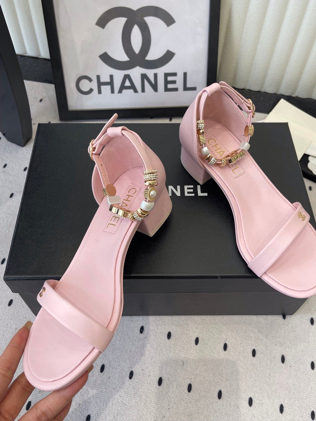 CC 26s Sandals 35 Light Pink Sheepskin 650104