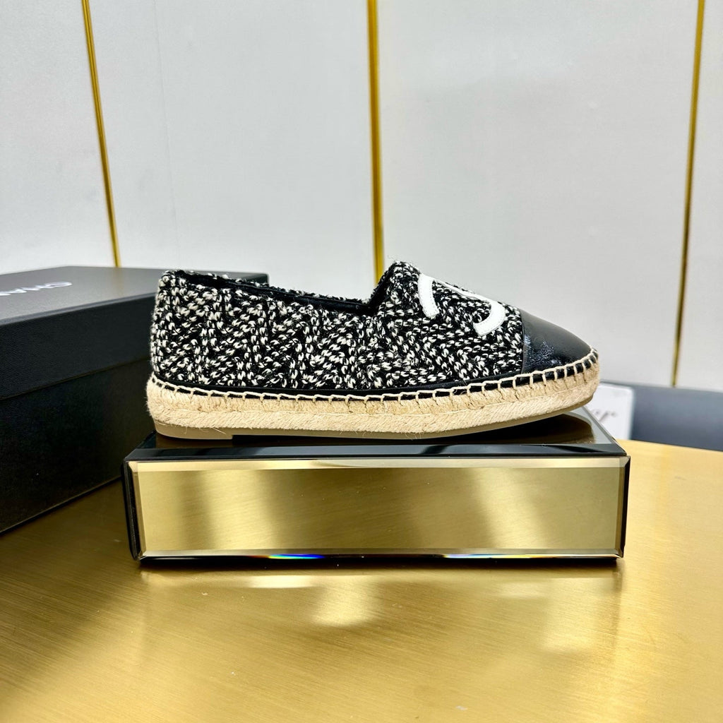 CC 25s Slipâ€“on Espadrilles Black/White Wool 297818