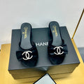 CC 25 Mid Heel Mules Black Velvet 238476