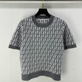 Fendi 25 Knitted Round Neck Short Sleeves Gray Wool F155
