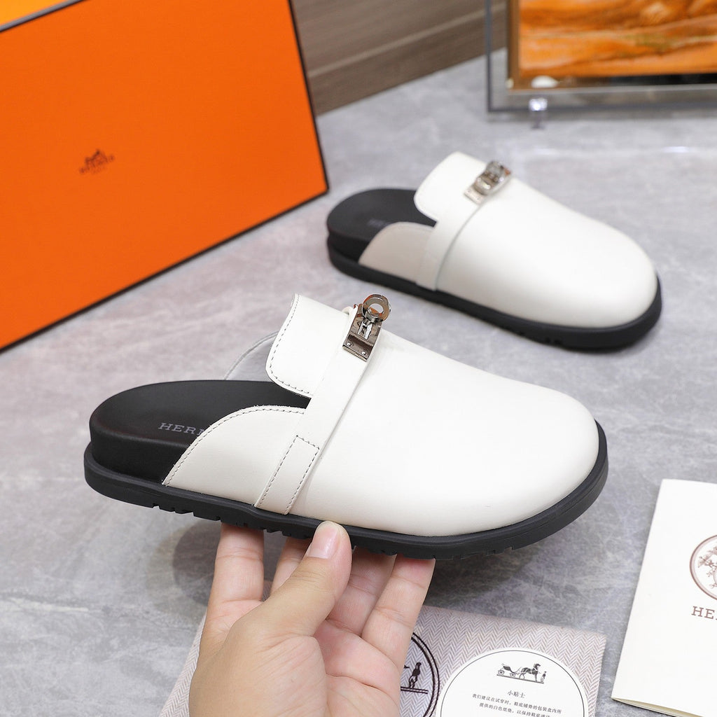 HM 25 Carlotta Mule White Calfskin