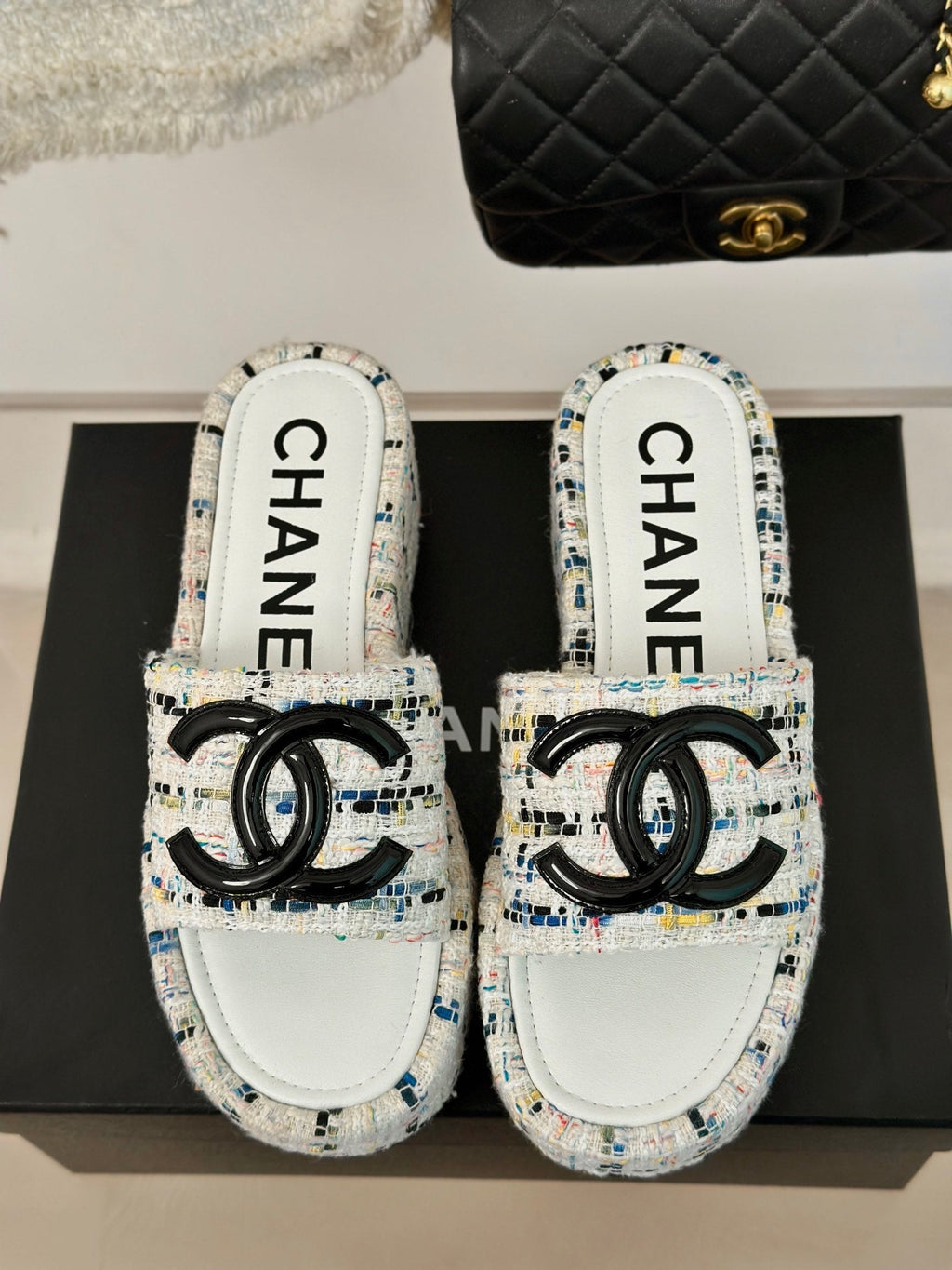 CLASSIC SLIPPERS THICK SOLE IN MULTICOLOR TWEED