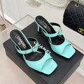 CC 26s High Heeled Sandals Turquoise Patent Leather 643033