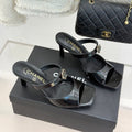 CC 26s High Heeled Sandals Black Patent Leather 643034