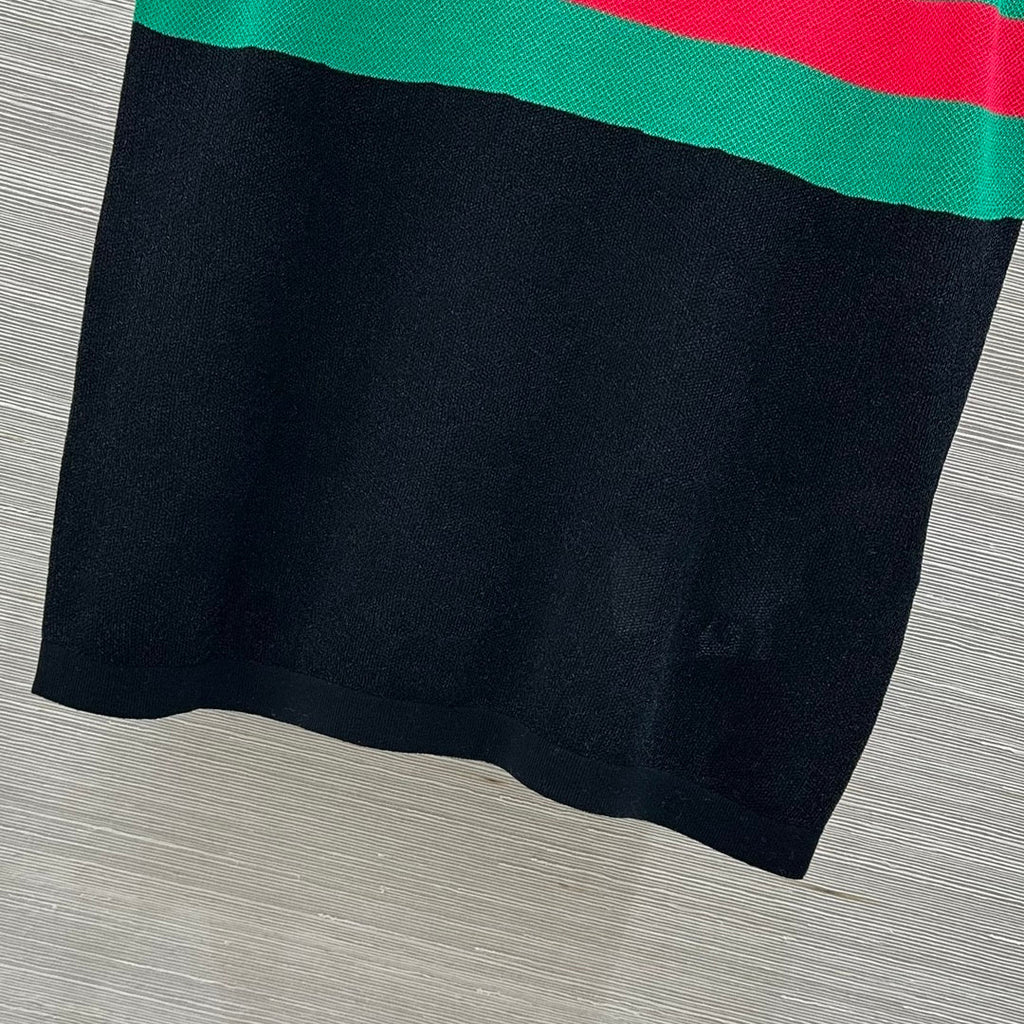 Gucci 25 Embroidered Jacquard Mesh Vest Top Black Tencel