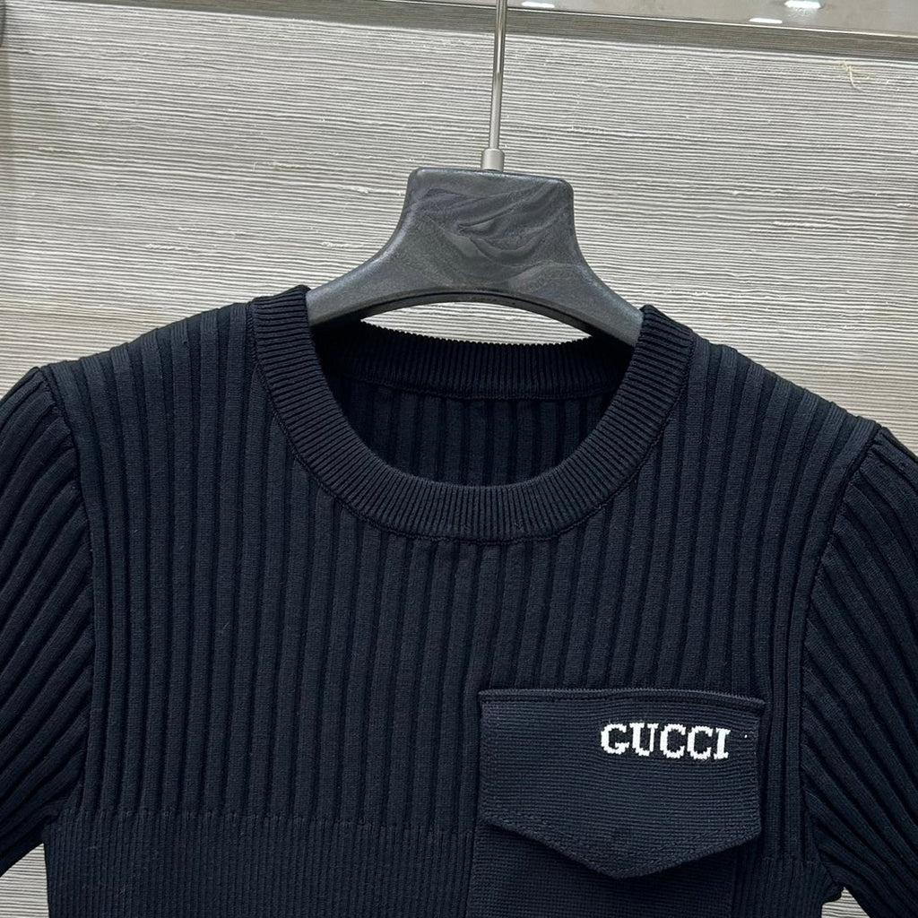 Gucci 25 Knitted Top Black Viscose